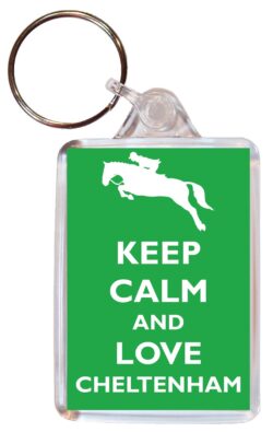 Keep Calm and Love Cheltenham - Double Sided Large Keyring Key Fob Chain Ring Gift Present Souvenir