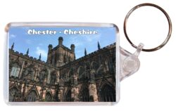 Chester Cathedral - Cheshire - Double Sided Large Keyring Key Fob Chain Ring Gift Present Souvenir E1