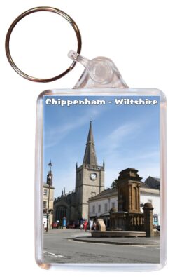 Chippenham - Wiltshire - Double Sided Large Keyring Key Fob Chain Ring Gift Present Souvenir E1