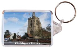 Chobham - Surrey - Double Sided Large Keyring Key Fob Chain Ring Gift Present Souvenir E1