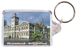 Christchurch - New Zealand - Double Sided Large Keyring Key Fob Chain Ring Gift Present Souvenir