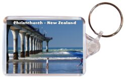 Christchurch - New Zealand - Double Sided Large Keyring Key Fob Chain Ring Gift Present Souvenir NZ2
