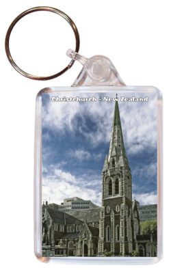 Christchurch - New Zealand - Double Sided Large Keyring Key Fob Chain Ring Gift Present Souvenir NZ3