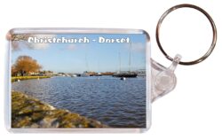 Christchurch - Dorset - Double Sided Large Keyring Key Fob Chain Ring Gift Present Souvenir E2