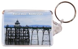 Clevedon - Somerset - Double Sided Large Keyring Key Fob Chain Ring Gift Present Souvenir E1