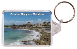 Costa Maya - Mexico - Double Sided Large Keyring Key Fob Chain Ring Gift Present Souvenir M1