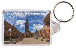 Coventry - Warwickshire - Double Sided Large Keyring Key Fob Chain Ring Gift Present Souvenir E1