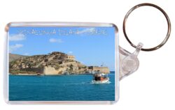Spinalonga Island - Crete - Greece - Double Sided Large Keyring Key Fob Chain Ring Gift Present Souvenir G1