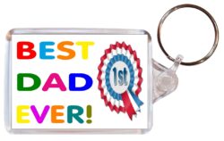 Best Dad Ever - Double Sided Large Keyring Key Fob Chain Ring Gift Present Souvenir