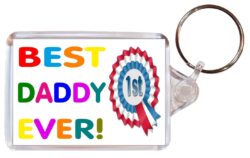 Best Daddy Ever - Double Sided Large Keyring Key Fob Chain Ring Gift Present Souvenir