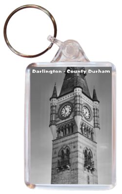 Darlington - County Durham - Double Sided Large Keyring Key Fob Chain Ring Gift Present Souvenir E1