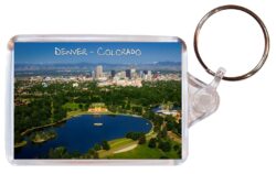 Denver - Colorado- USA - Double Sided Large Keyring Key Fob Chain Ring Gift Present Souvenir U2