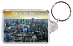 Dhaka - Bangladesh - Double Sided Large Keyring Key Fob Chain Ring Gift Present Souvenir B1