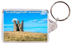 Dunstanburgh Castle - Northumberland - Double Sided Large Keyring Key Fob Chain Ring Gift Present Souvenir E1