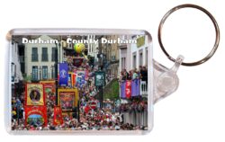 Durham - County Durham - Double Sided Large Keyring Key Fob Chain Ring Gift Present Souvenir E5