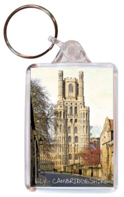 Ely - Cambridgeshire - Double Sided Large Keyring Key Fob Chain Ring Gift Present Souvenir E1