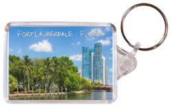 Fort Lauderdale - Florida - USA - Double Sided Large Keyring Key Fob Chain Ring Gift Present Souvenir U1
