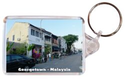 Georgetown - Malaysia - Double Sided Large Keyring Key Fob Chain Ring Gift Present Souvenir KL2