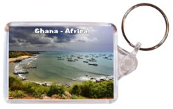Ghana - Africa - Double Sided Large Keyring Key Fob Chain Ring Gift Present Souvenir G1