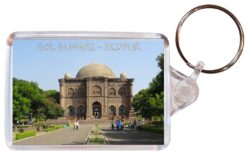 Gol Gumbaz - Bijapur - India - Double Sided Large Keyring Key Fob Chain Ring Gift Present Souvenir I1