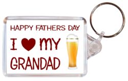 Happy Fathers Day - I Love My Grandad - Double Sided Large Keyring Key Fob Chain Ring Gift Present Souvenir