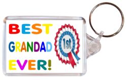 Best Grandad Ever - Double Sided Large Keyring Key Fob Chain Ring Gift Present Souvenir