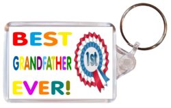 Best Grandfather Ever - Double Sided Large Keyring Key Fob Chain Ring Gift Present Souvenir