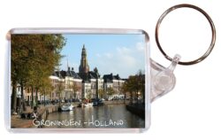 Groningen - Holland - Double Sided Large Keyring Key Fob Chain Ring Gift Present Souvenir H1