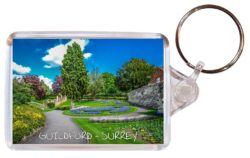 Guildford - Surrey - Double Sided Large Keyring Key Fob Chain Ring Gift Present Souvenir E1