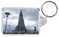 Hallgrimskirkja - Iceland - Double Sided Large Keyring Key Fob Chain Ring Gift Present Souvenir I1