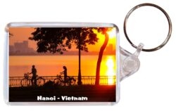 Hanoi - Vietnam - Double Sided Large Keyring Key Fob Chain Ring Gift Present Souvenir V3