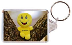 Happy Smiles- Valentine- Double Sided Large Keyring Key Fob Chain Ring Gift Present Souvenir