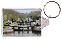 Hatton Locks - Grand Union Canal - Double Sided Large Keyring Key Fob Chain Ring Gift Present Souvenir E1