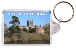 Hereford - Herefordshire - Double Sided Large Keyring Key Fob Chain Ring Gift Present Souvenir E3