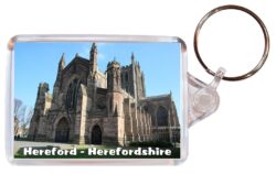 Hereford Cathedral - Herefordshire - Double Sided Large Keyring Key Fob Chain Ring Gift Present Souvenir E4