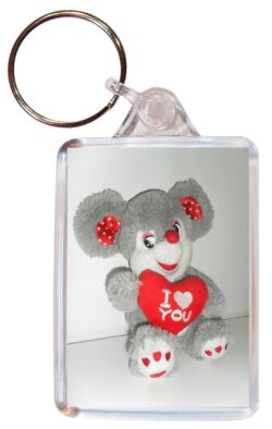 I Love You (Bear) - Valentines - Double Sided Large Keyring Key Fob Chain Ring Gift Present Souvenir