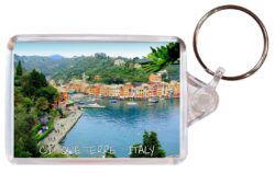 Cinque Terre - Italy - Double Sided Large Keyring Key Fob Chain Ring Gift Present Souvenir I1