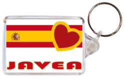 Javea - Love Spain/Spanish Towns & Cities Flag - Double Sided Large Keyring Key Fob Chain Ring Gift Present Souvenir