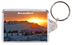 Jerusalem - Israel - Double Sided Large Keyring Key Fob Chain Ring Gift Present Souvenir I4