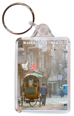 Kathmandu - Nepal - Double Sided Large Keyring Key Fob Chain Ring Gift Present Souvenir N1