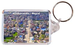 Kathmandu - Nepal - Double Sided Large Keyring Key Fob Chain Ring Gift Present Souvenir N2