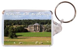 Kedleston Hall - Derbyshire - Double Sided Large Keyring Key Fob Chain Ring Gift Present Souvenir E1