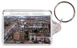 Kensington - London - Double Sided Large Keyring Key Fob Chain Ring Gift Present Souvenir E1