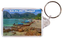 Koh Phi Phi - Thailand - Double Sided Large Keyring Key Fob Chain Ring Gift Present Souvenir T1