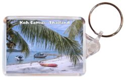 Koh Samui - Thailand - Double Sided Large Keyring Key Fob Chain Ring Gift Present Souvenir T1