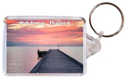 Koh Samui - Thailand - Double Sided Large Keyring Key Fob Chain Ring Gift Present Souvenir T3