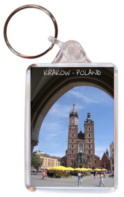 Krakow - Poland - Double Sided Large Keyring Key Fob Chain Ring Gift Present Souvenir P6