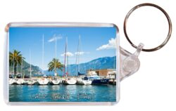 Lake Garda - Italy - Double Sided Large Keyring Key Fob Chain Ring Gift Present Souvenir I5