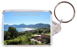 Lake Iseo - Italy - Double Sided Large Keyring Key Fob Chain Ring Gift Present Souvenir I1