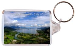 Lake Maggiore - Italy - Double Sided Large Keyring Key Fob Chain Ring Gift Present Souvenir I2A